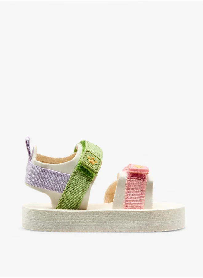 Barefeet Logo Print Booties with Hook and Loop Closure