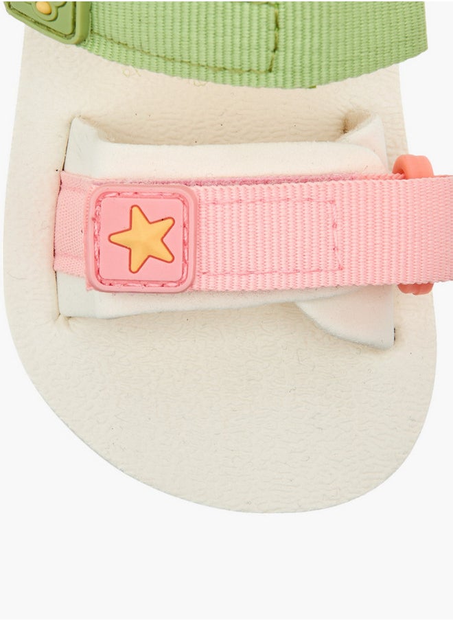 Barefeet Logo Print Booties with Hook and Loop Closure  - Image 4