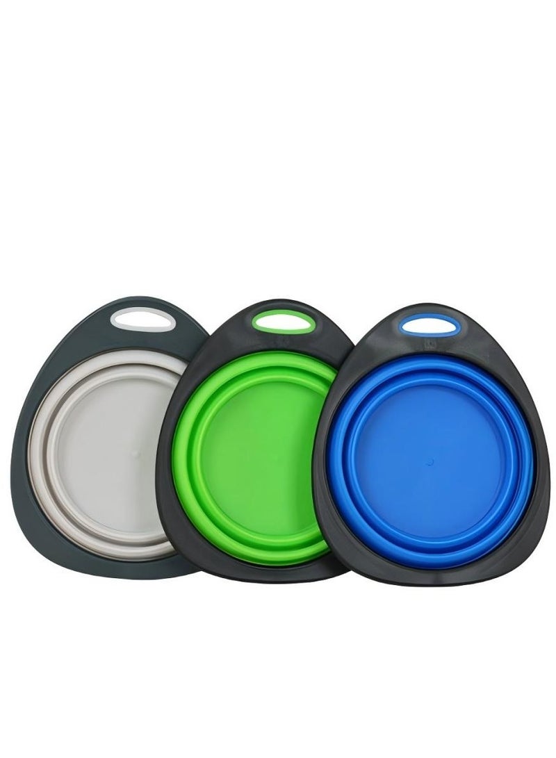 Portable folding pet bowl, drinking water, anti-drop, outdoor drinking water, portable dog food bowl, universal pet products for cats and dogs  Green - Image 2