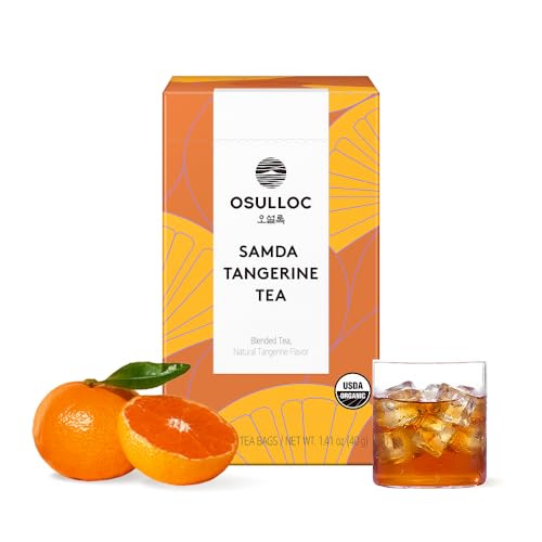 OSULLOC Tangerine Tea Fresh Jeju Tangerine Flavor Iced tea bags Fruit tea Blend Premium Teabags from Jeju Island 20 count - Image 1