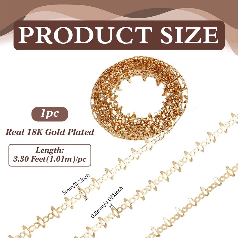 PH PandaHall 3.2 Yards 18K Gold Plated Gallery Wires, Jewelry Bezel Strip Copper Craft Wire Golden Metal Gemstone Bezel Wire for DIY Handmade Necklace Earring Bracelet Jewelry Making Women - Image 2