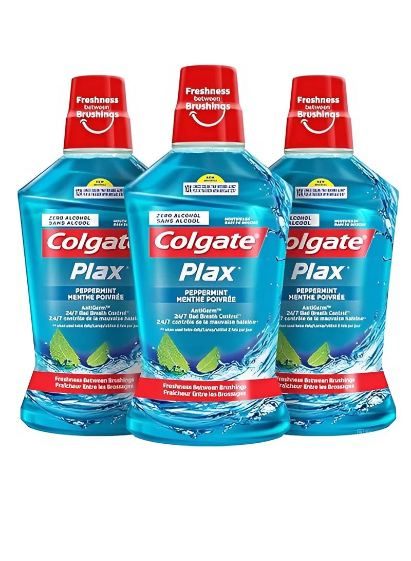 Colgate Pack Of 3 Colgate Plax Peppermint Mouth Wash 500ml - Image 1