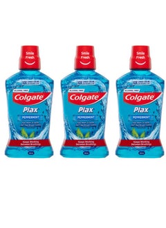 Colgate Pack Of 3 Colgate Plax Peppermint Mouth Wash 500ml  - Image 2