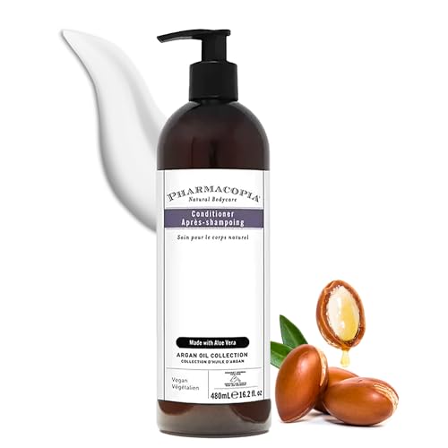 Pharmacopia Hotel Argan Oil Conditioner - Natural Hydrating, Vegan & Cruelty-Free Hair Care with Aloe Vera, Olive Leaf Extract and Chamomile for Dry Hair and Detangling, for Men and Women, 16.2 oz - Image 1