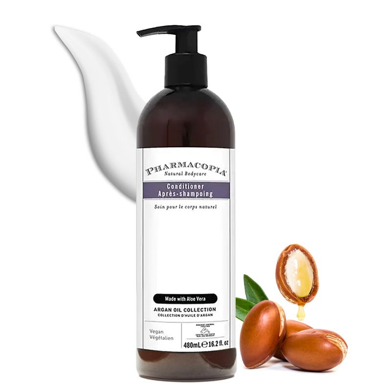 Pharmacopia Hotel Argan Oil Conditioner - Natural Hydrating, Vegan & Cruelty-Free Hair Care with Aloe Vera, Olive Leaf Extract and Chamomile for Dry Hair and Detangling, for Men and Women, 16.2 oz - Image 3
