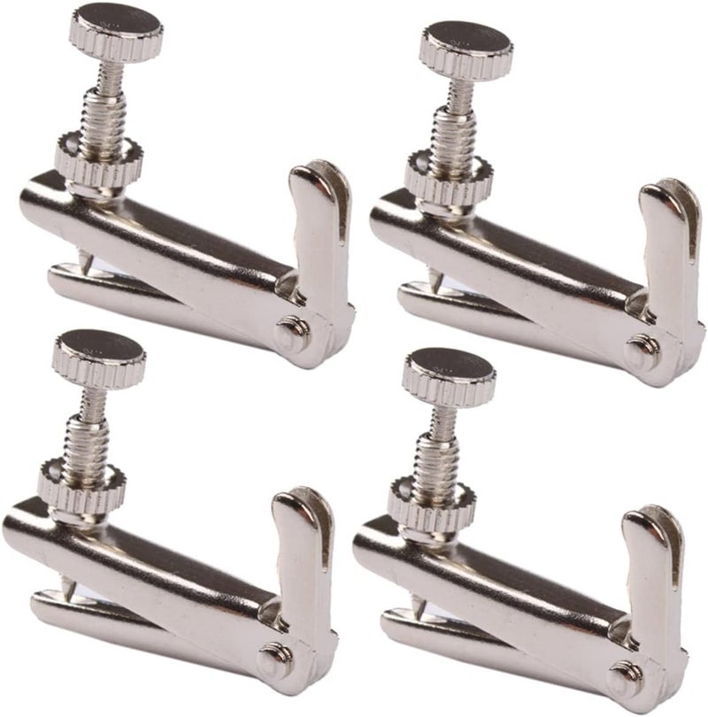 4Pcs Violin String Fine Adjuster Tuners Easy Installation Precision Tuning for Violins Durable Silver Construction for Musicians - Image 1