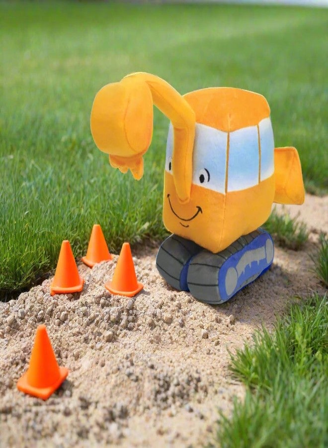MerryMakers Little Excavator Plush Toy, 7-Inch - Image 2