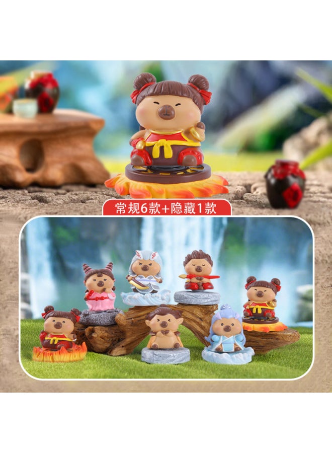 Creative Cartoon Cute Kitten Figurine, Worry-free Golden Cat, Internet Celebrity Hot Item, Blind Box Home Decoration