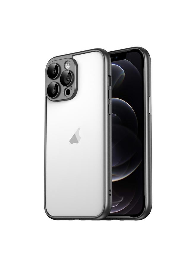 زبون جراب لهاتف iPhone 12 Pro Macaron PC Phone إطار بحواف نقية مع غشاء زجاجي للعدسات - Image 1