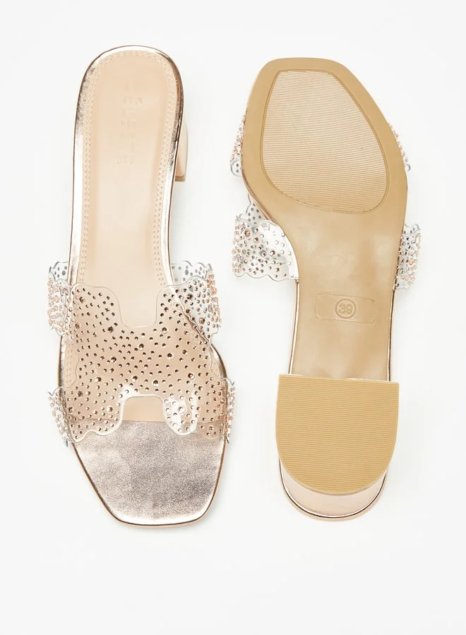 Celeste Women'S Embellished Slip-On Sandals With Block Heels