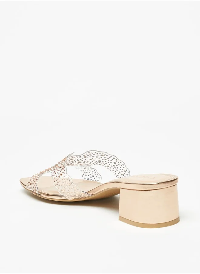 Celeste Women'S Embellished Slip-On Sandals With Block Heels