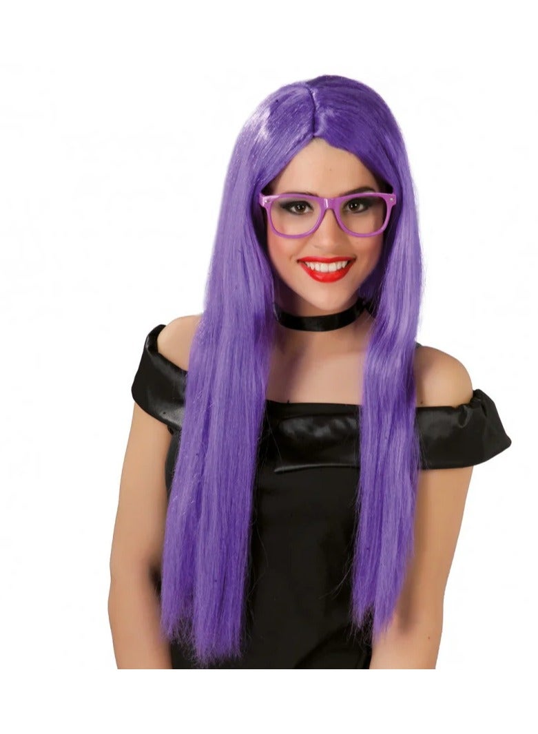 باروكة شعر طويل باللون البنفسجي