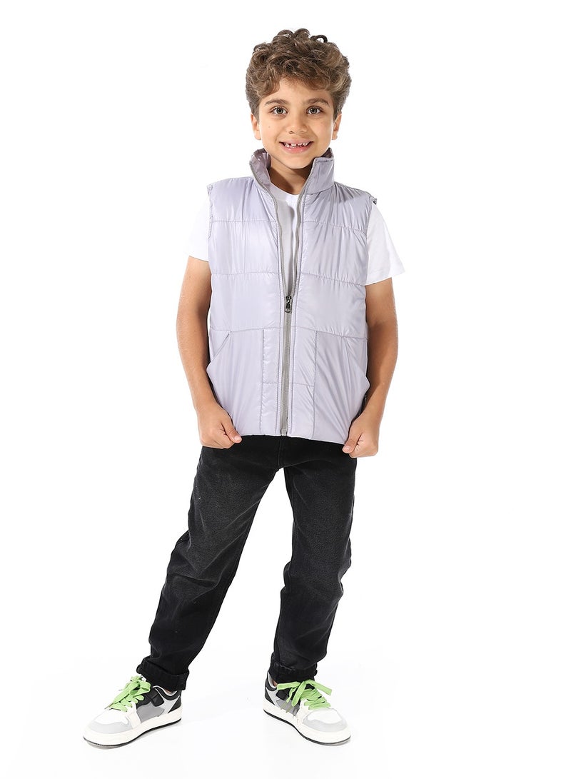 Turtle Neck Bomber Vest For Boys