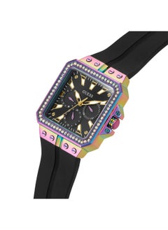 GUESS ساعة متعددة الوظائف للنساء من غيس باللون الأسود مع تدرجات متعددة الألوان - GW0618L3  - Image 2