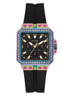 GUESS ساعة متعددة الوظائف للنساء من غيس باللون الأسود مع تدرجات متعددة الألوان - GW0618L3  - Image 1