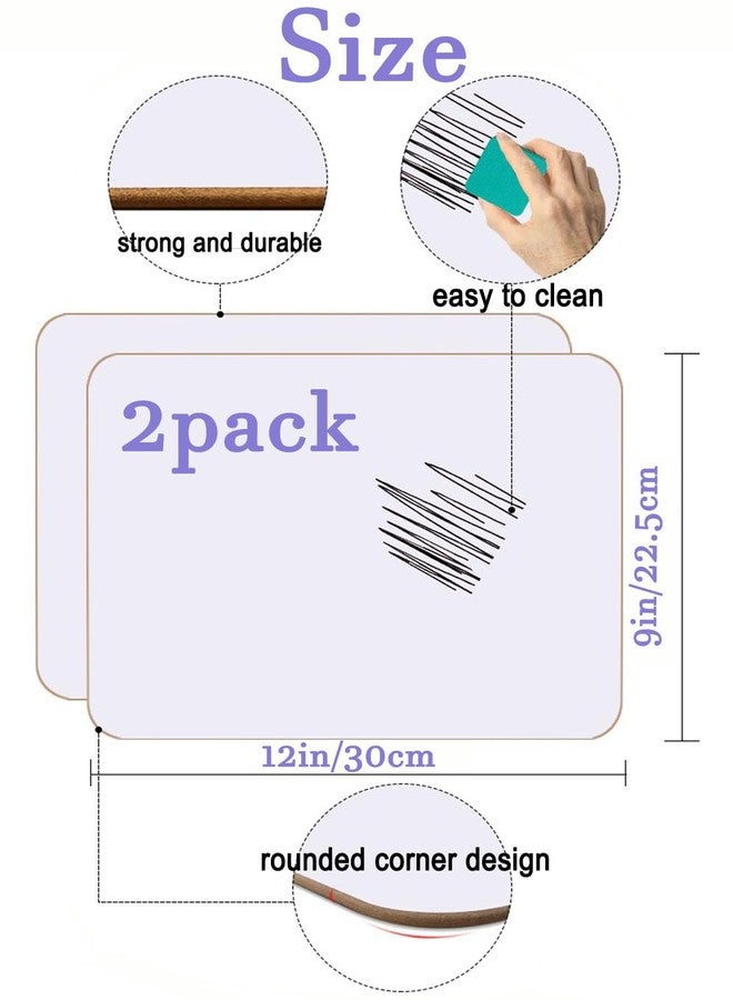DNUZEWR 2PCS Double Sided Whiteboard 9"x12" Dry Erase Board with Lines Small White Board for Homeschool, Office, Classroom, Students, Teacher - Image 2