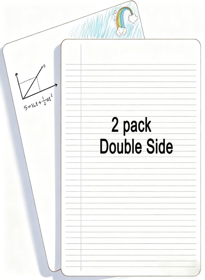 DNUZEWR 2PCS Double Sided Whiteboard 9"x12" Dry Erase Board with Lines Small White Board for Homeschool, Office, Classroom, Students, Teacher - Image 1