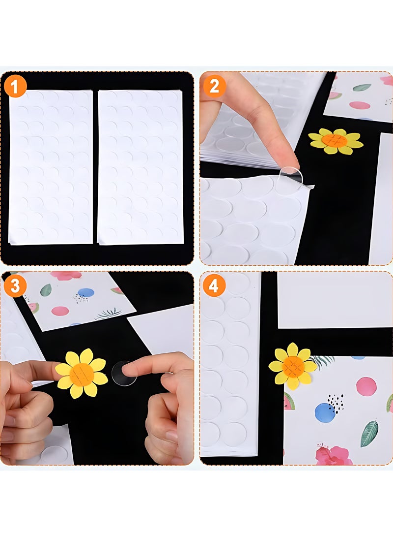 صن سباير 500 قطعة من النقاط اللاصقة ، ملصقات شفافة على الوجهين ، ملصقات قابلة للإزالة واضحة ، ملصق لاصق أكريليك دائري بدون آثار لإزالة الشعر بالشمع المصنوع يدويا من الفن (0.39 بوصة / 10 مم) - Image 3