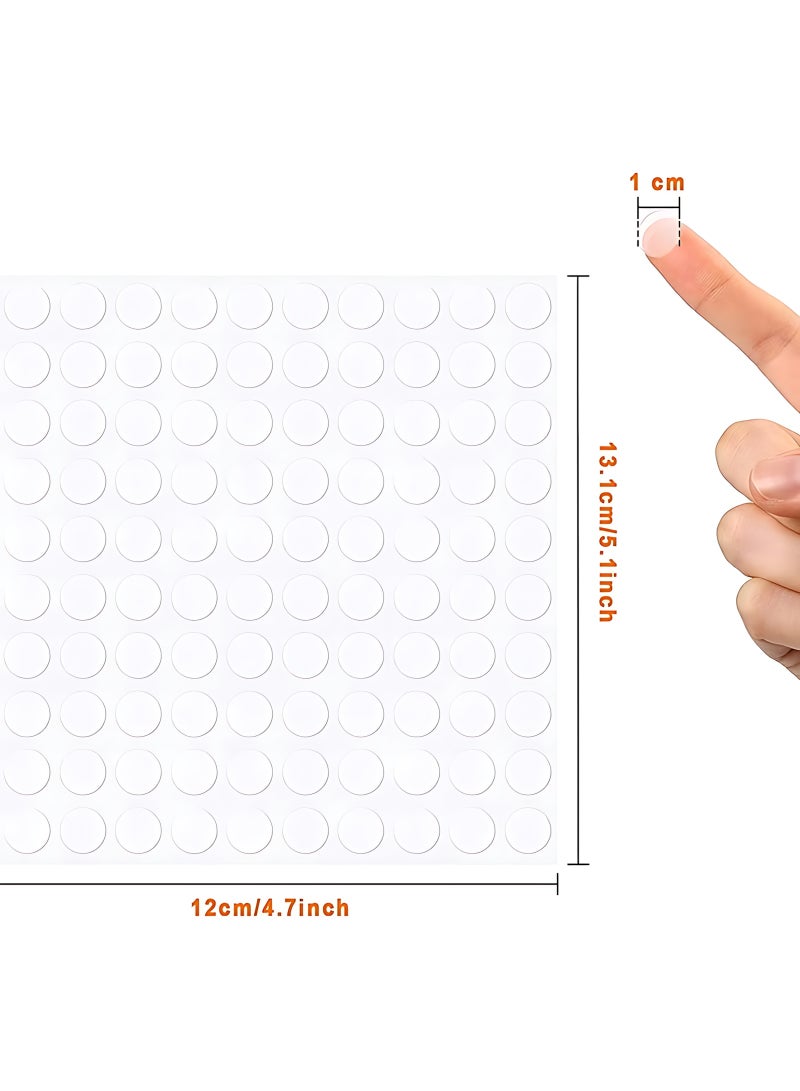صن سباير 500 قطعة من النقاط اللاصقة ، ملصقات شفافة على الوجهين ، ملصقات قابلة للإزالة واضحة ، ملصق لاصق أكريليك دائري بدون آثار لإزالة الشعر بالشمع المصنوع يدويا من الفن (0.39 بوصة / 10 مم) - Image 2