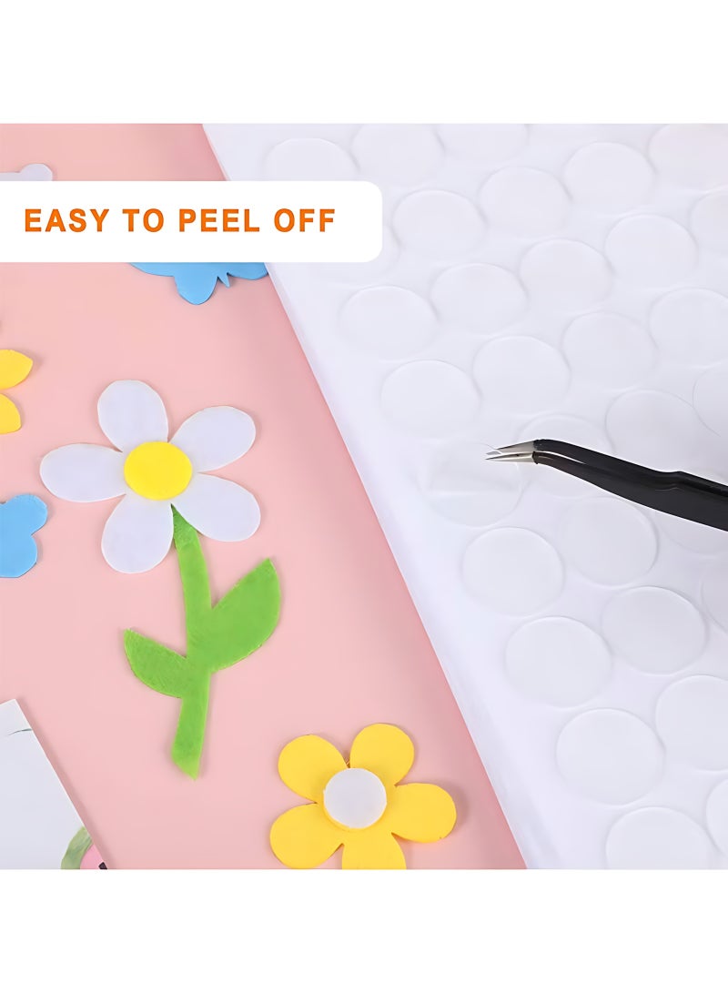 صن سباير 500 قطعة من النقاط اللاصقة ، ملصقات شفافة على الوجهين ، ملصقات قابلة للإزالة واضحة ، ملصق لاصق أكريليك دائري بدون آثار لإزالة الشعر بالشمع المصنوع يدويا من الفن (0.39 بوصة / 10 مم) - Image 4