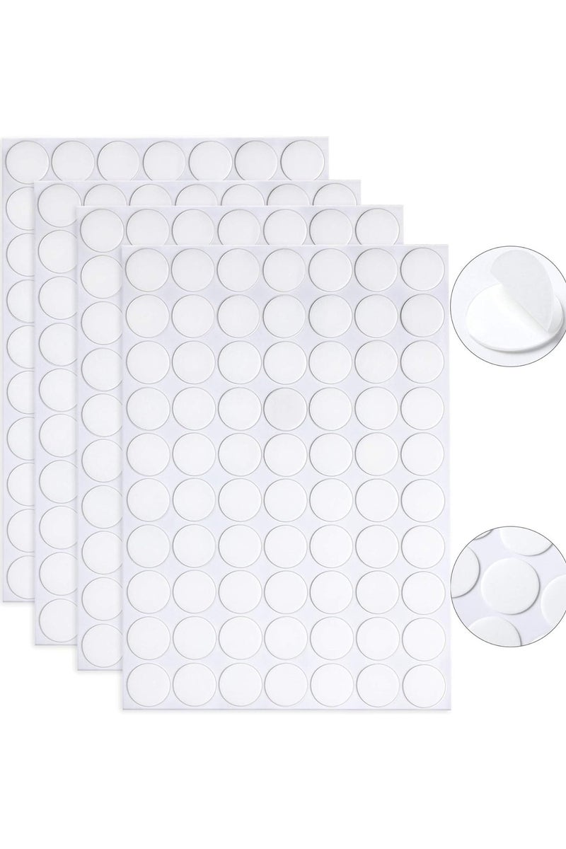 صن سباير 500 قطعة من النقاط اللاصقة ، ملصقات شفافة على الوجهين ، ملصقات قابلة للإزالة واضحة ، ملصق لاصق أكريليك دائري بدون آثار لإزالة الشعر بالشمع المصنوع يدويا من الفن (0.39 بوصة / 10 مم) - Image 1
