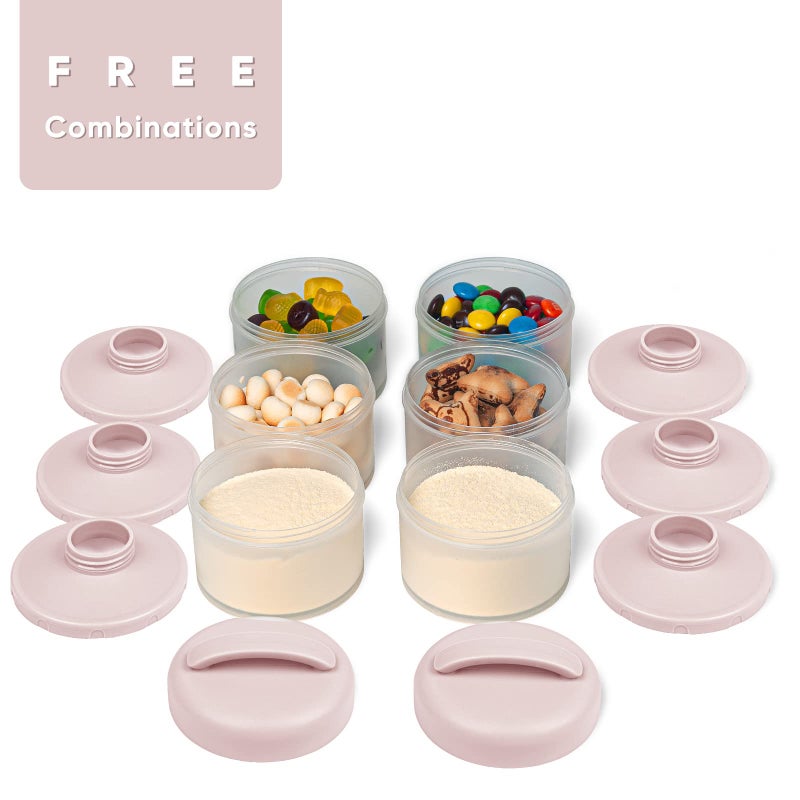 Termichy Stackable Formula Dispenser Portable Milk Powder Container, 2 Pack, Light Pink - Image 3