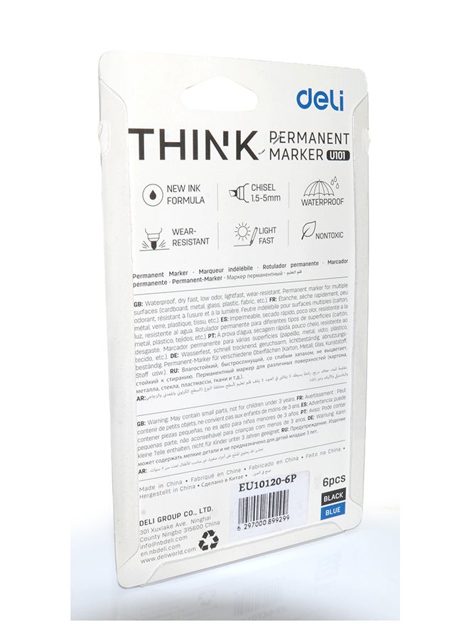 DELI THINK PERMANENT MARKER CHISEL ASS EU10120-6P - Image 2
