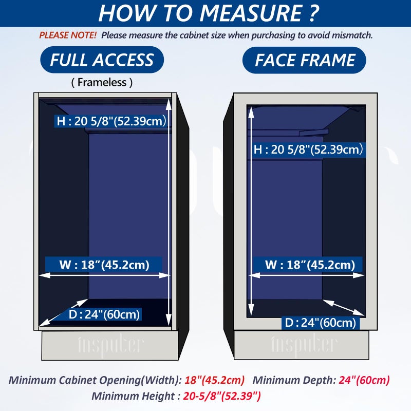 Insputer Double 40QT Pull Out Trash Can Under Cabinet, Heavy Duty Under Sink Garbage Bin Kit with Soft-Close Slides for Kitchen, Laundry, Requires Minimum Cabinets Opening 18" W X 24" D - Image 5