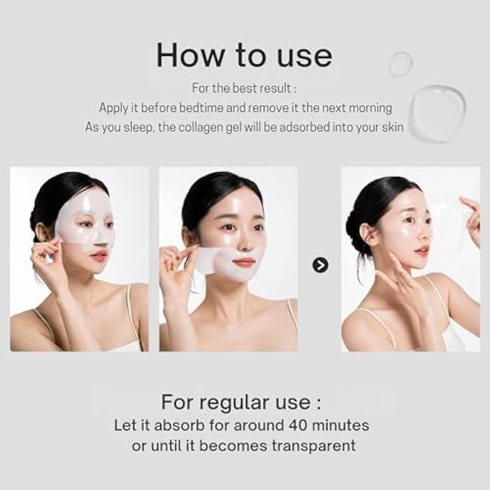Oh My Pure Collagen Hydrogel AntiWrinkle Deep Face Mask 4+1 EA Ultimate Hydration, Improves Skin Texture, Affordable Luxury, Glowing Skin, Reduces Fine Lines & Wrinkles, Made in Korea OHMYPURE (5, Deep Collagen) - Image 5