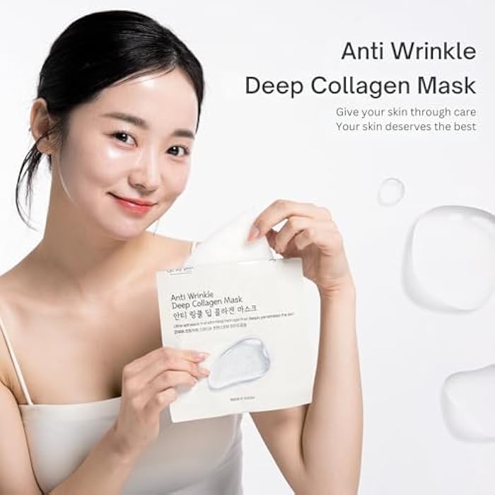 Oh My Pure Collagen Hydrogel AntiWrinkle Deep Face Mask 4+1 EA Ultimate Hydration, Improves Skin Texture, Affordable Luxury, Glowing Skin, Reduces Fine Lines & Wrinkles, Made in Korea OHMYPURE (5, Deep Collagen) - Image 3
