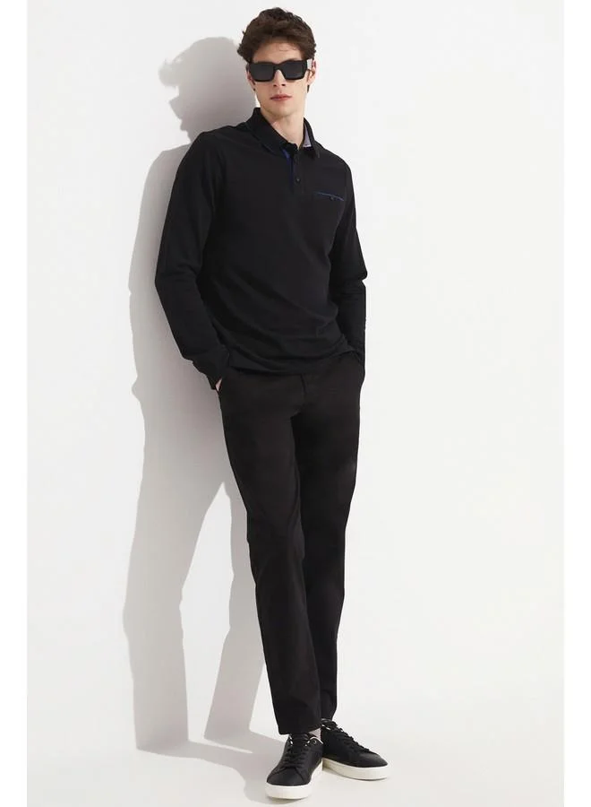 جون June Exclusive Men Textured Neck Sweatshirt Black