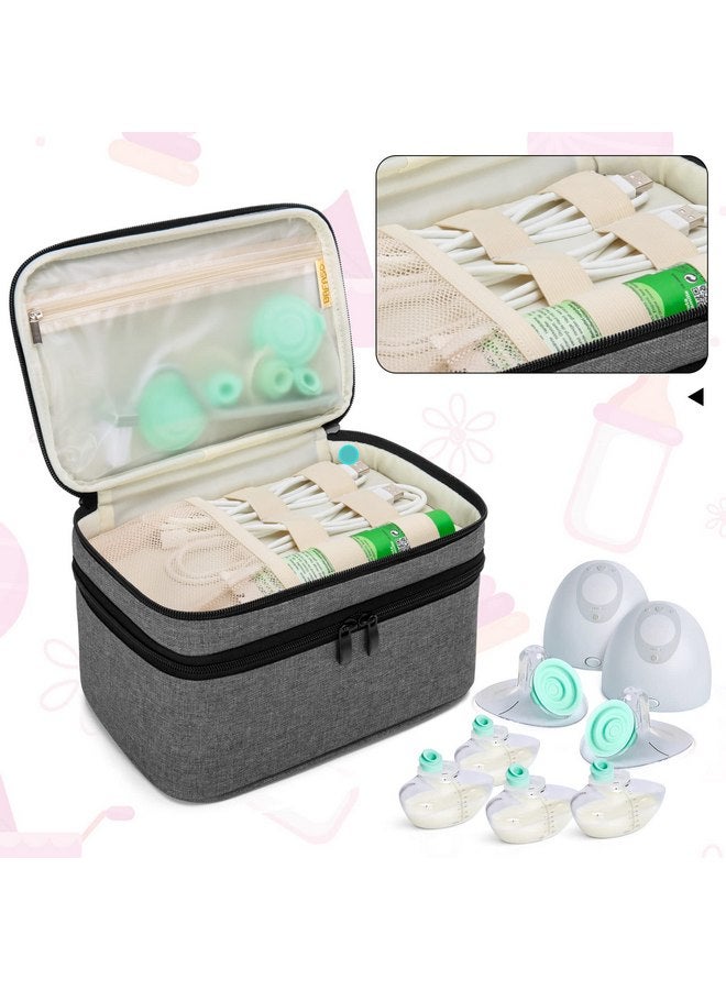 BAFASO Breast Pump Bag Compatible with Elvie and Momcozy Breast Pump, Carrying Case for Wearable Breast Pump and Extra Parts, Gray - Image 4