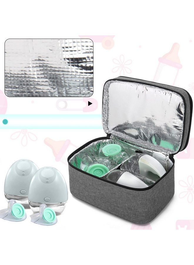 BAFASO Breast Pump Bag Compatible with Elvie and Momcozy Breast Pump, Carrying Case for Wearable Breast Pump and Extra Parts, Gray - Image 2