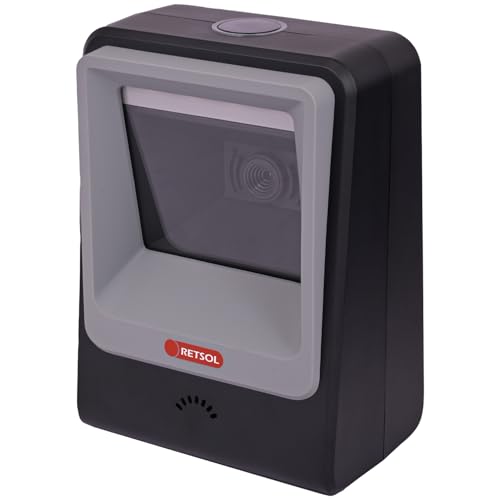 RETSOL PD-2000 1D & 2D Presentation Barcode Scanner BIS Approved Optical Laser High Speed Wired QR Scanner with Induction Scanning & USB for Retail POS Warehouse Supermarket (Pack of 1, Black)