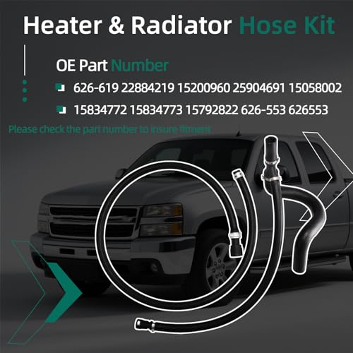 Riyhch Engine Heater Inlet&Lower Radiator Outlet Hose Pipe Assembly,for Cadillac Escalade EXT/ESV,for Chevrolet Avalanche/Cheyenne/Suburban,for GMC Sierra/Yukon/Sierra,OE#626-619 15200960 - Image 4