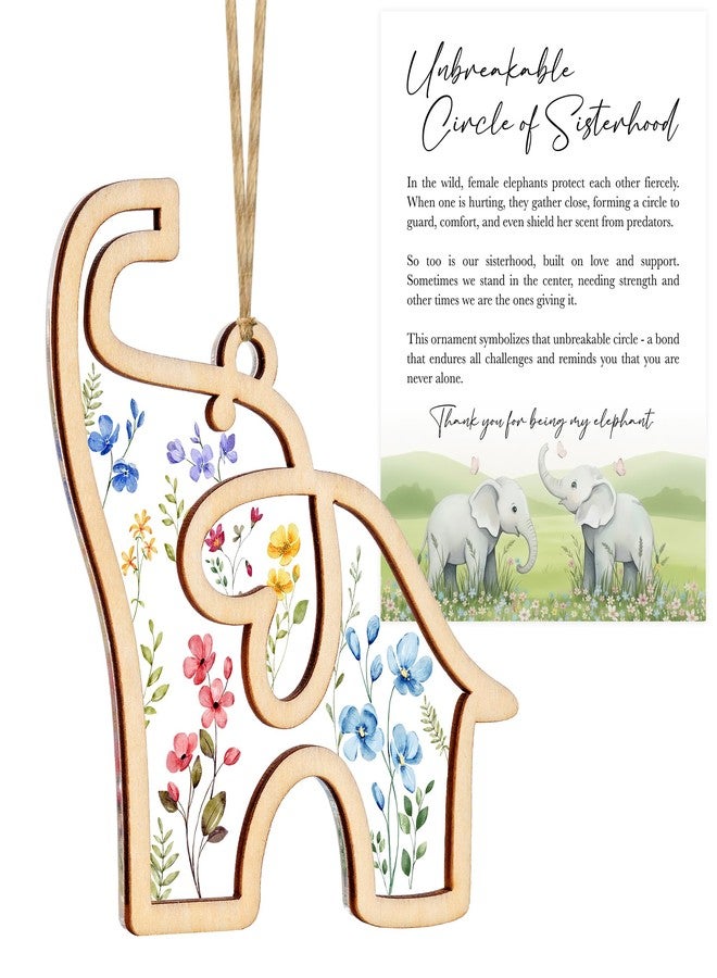 Sensemory Best Friend Birthday Gifts for Women, Friendship Elephant Ornament with Story Card, Friendship Gifts for Women, Birthday Presents for Best Friends Sisters Special Bond Decor, Suncatcher (Flower) - Image 1