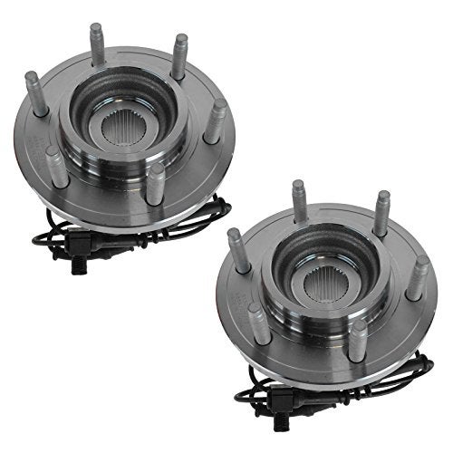 TRQ Front Wheel Hub Bearings Assembly Set Compatible with 2006-2010 Hummer H3 2009-2010 H3T - Image 1