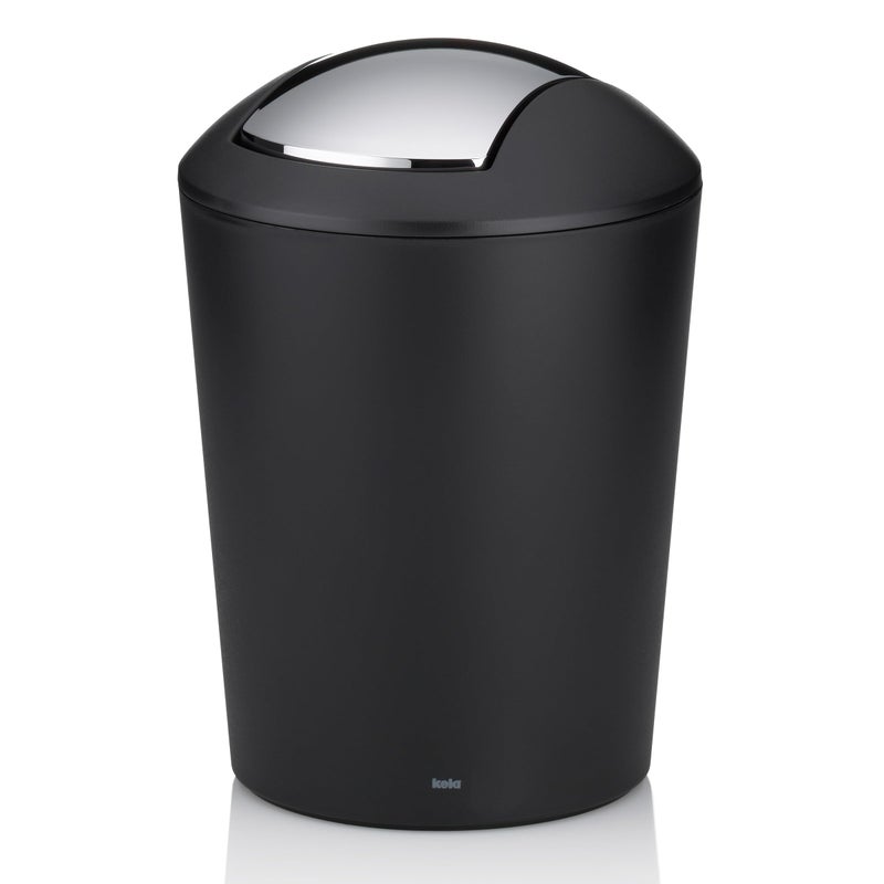 kela swing lid bin black cosmetic bin 5l with swing lid plastic MARTA waste bin bathroom black matt
