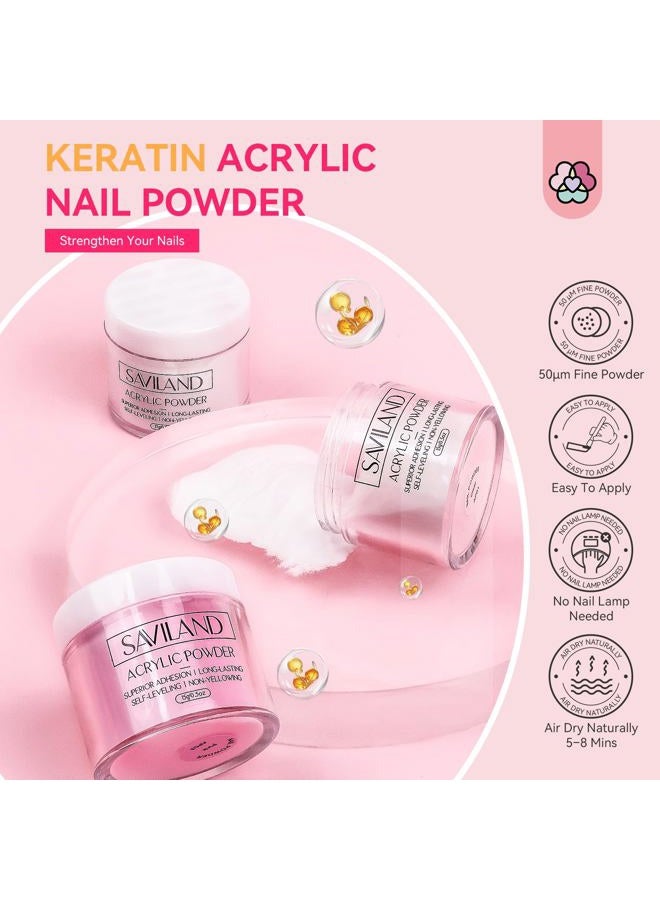 SAVILAND Acrylic Nail Kit with Drill: Professional Acrylic Nail Set for Beginners with Everything U V Light 3 Colors Gel Polish Decorations Nails Tools for Home Salon Use Christmas Gift Set - Image 3