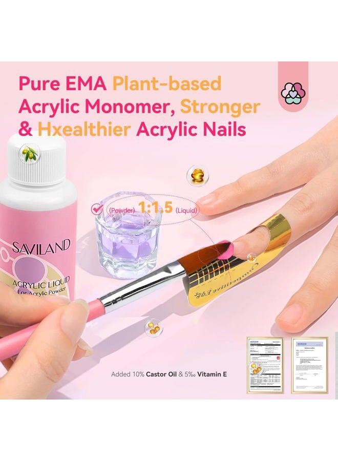 SAVILAND Acrylic Nail Kit with Drill: Professional Acrylic Nail Set for Beginners with Everything U V Light 3 Colors Gel Polish Decorations Nails Tools for Home Salon Use Christmas Gift Set - Image 4