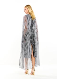 House of Moda Longline Cape Sleeves Gathered Bodycon Midi Dress by Styli  - Image 1