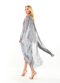 House of Moda Longline Cape Sleeves Gathered Bodycon Midi Dress by Styli  - Image 2