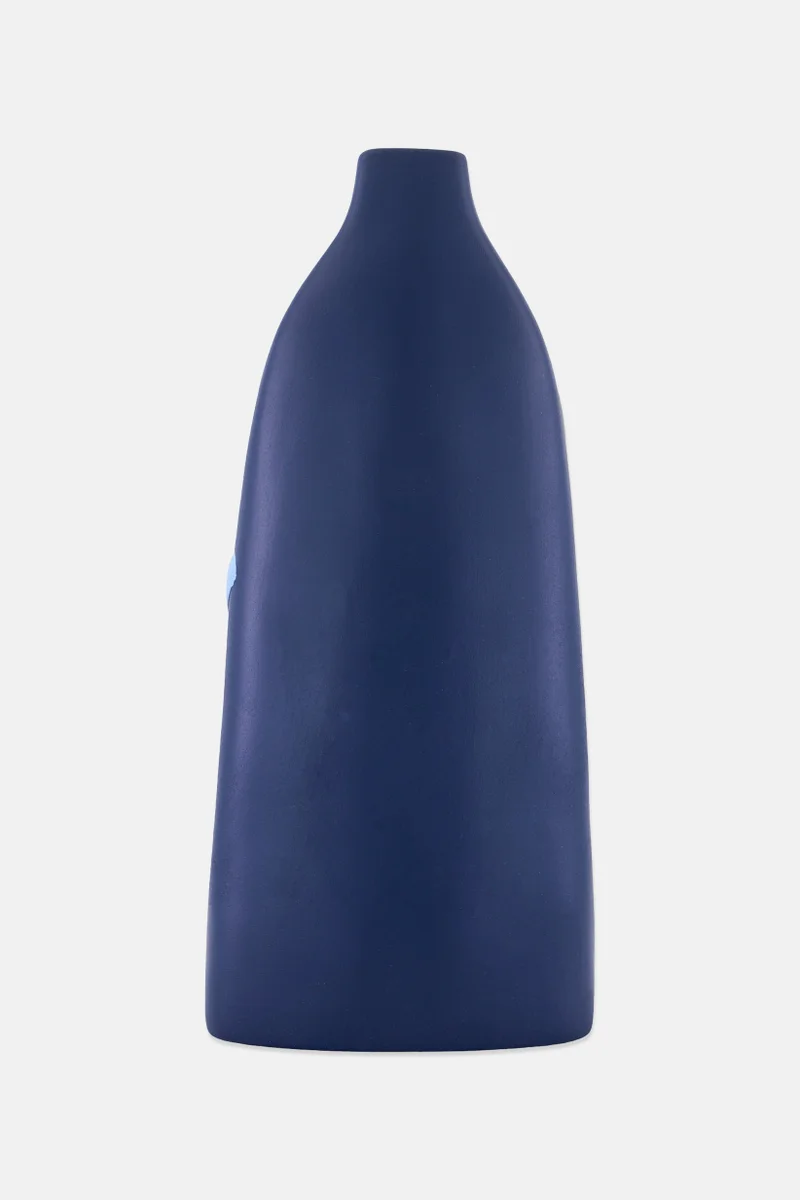 موي موتشو Decorative Flower Pattern Ceramic Vase, Navy