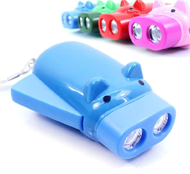 خنزير كرتون لطيف يدوي ضاغط لعبة مصباح يدوي محمول مصباح كهربائي لون عشوائي - Image 5