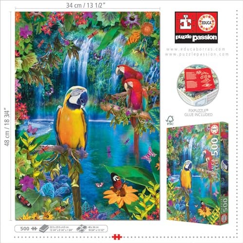EDUCA Puzzle Passion Educa Bird Tropical Land Puzzle (500 Piece) - Image 4