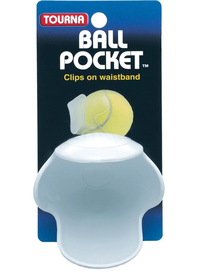 Ball Pocket Tennis Ball Waist Clip Holder-White