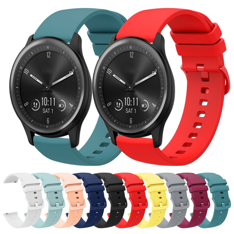 S-TOP For Garmin Vivomove Sport 20mm Solid Color Soft Silicone Watch Band(Pine Green) - Image 3