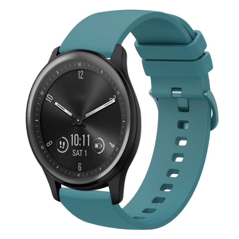 S-TOP For Garmin Vivomove Sport 20mm Solid Color Soft Silicone Watch Band(Pine Green) - Image 1