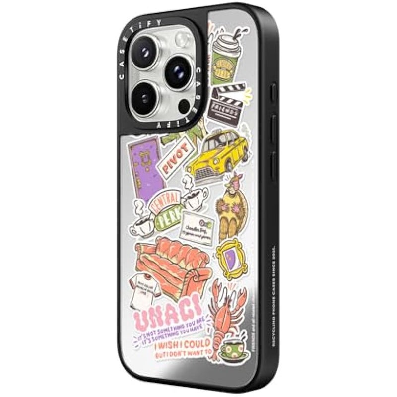 Casetify Mirror iPhone 16 Pro Max Case 【Friends Co-Lab / 4.9ft Drop Protection/Compatible with Magsafe】 - Sticker - Silver on Black - Image 5
