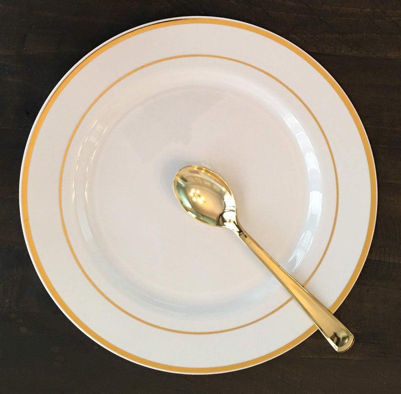 JL Prime 50 Piece Gold Plastic Spoons Set - Reusable & Recyclable - Elegant Gold Plastic Spoons for Weddings  Anniversaries  Showers  Parties - Sturdy & Durable Utensils for Special Events by JL Prime - Image 4
